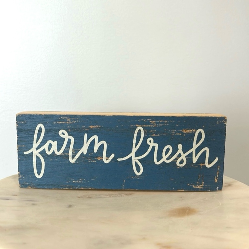 Target One Spot Farm Fresh Wooden Sign Blue